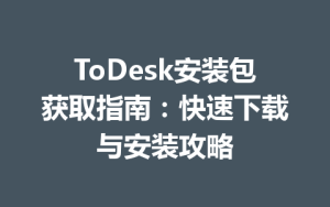 ToDesk安装包获取指南：快速下载与安装攻略-ToDesk下载 - ToDesk官网