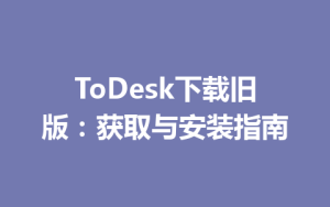 ToDesk下载旧版：获取与安装指南-ToDesk下载 - ToDesk官网
