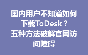 国内用户不知道如何下载ToDesk？五种方法破解官网访问障碍-ToDesk下载 - ToDesk官网
