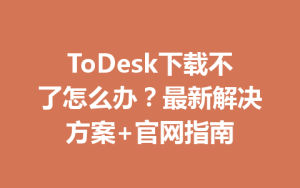 ToDesk下载不了怎么办？最新解决方案+官网指南-ToDesk下载 - ToDesk官网