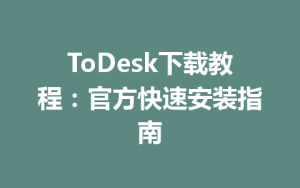 ToDesk下载教程：官方快速安装指南-ToDesk下载 - ToDesk官网