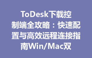 ToDesk下载控制端全攻略：快速配置与高效远程连接指南Win/Mac双平台通用-ToDesk下载 - ToDesk官网