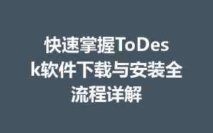 快速掌握ToDesk软件下载与安装全流程详解-ToDesk下载 - ToDesk官网