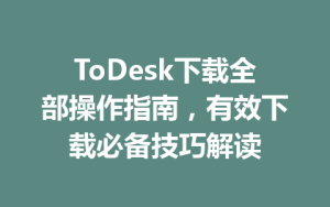 ToDesk下载全部操作指南，有效下载必备技巧解读-ToDesk下载 - ToDesk官网